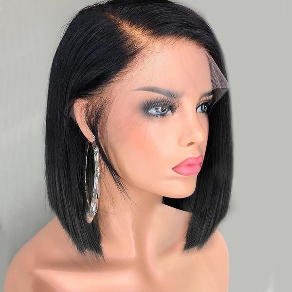 13x4 short straight bob wigs brazilian remy hair lace front human hair wigs pre-plucked bleached knots z0004, Black
13x4 short straight bob wigs brazilian remy hair lace front human hair wigs pre-plucked bleached knots z0004, Black