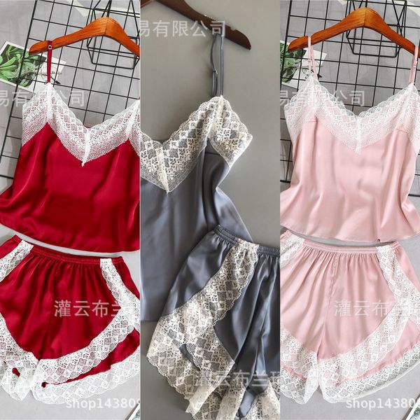 cross underwear women's silk suspender shorts set home clothes set two-piece home clothes suit, Blue;red
cross underwear women's silk suspender shorts set home clothes set two-piece home clothes suit, Blue;red