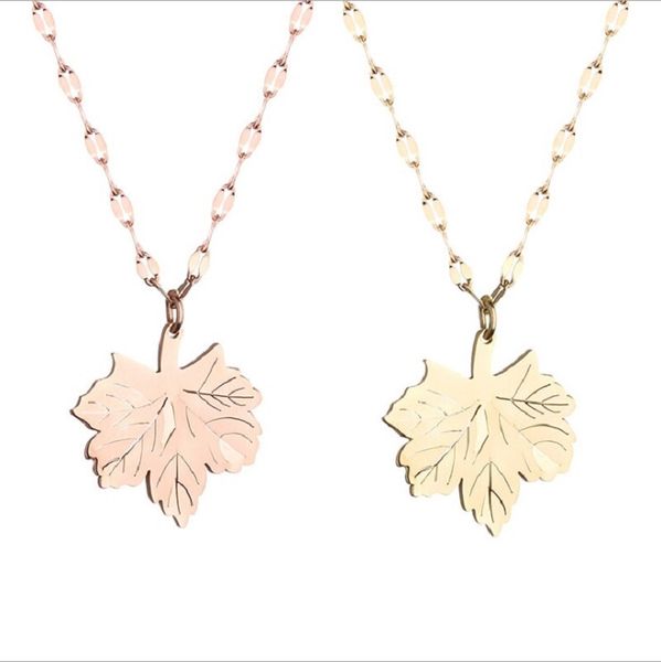 titanium steel rose gold maple leaf clavicle chainnecklace female simple trendy leaf pendant necklaces for women with card package, Silver
titanium steel rose gold maple leaf clavicle chainnecklace female simple trendy leaf pendant necklaces for women with card package, Silver