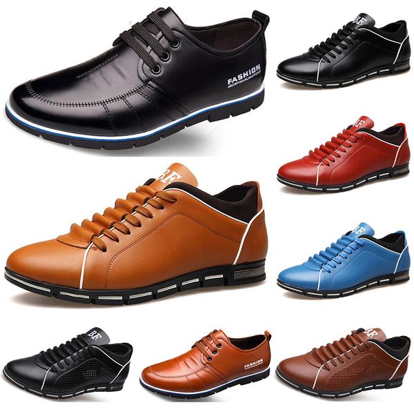 2020 designer men leather casual shoes black navy blue brown business fashion flat party size 38-45 mens trainers sneaker color7 
2020 designer men leather casual shoes black navy blue brown business fashion flat party size 38-45 mens trainers sneaker color7