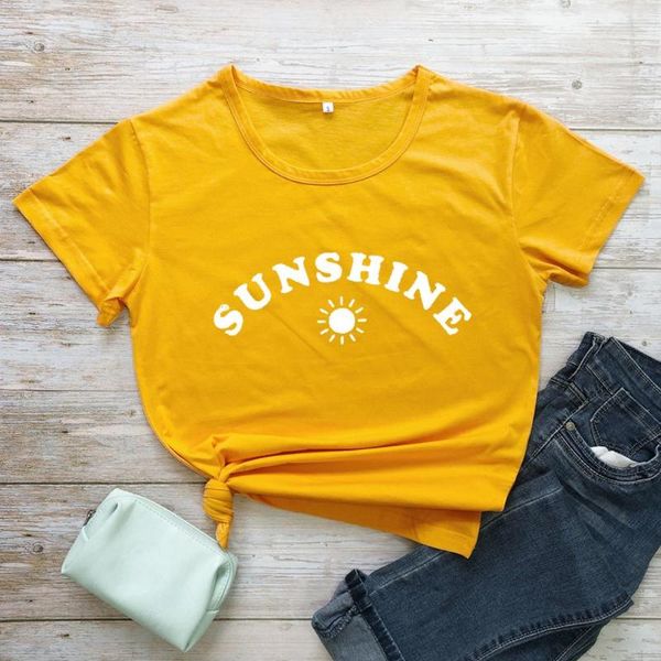 sunshine t-shirt sun graphic shirt summer holiday tees women casual 100%cotton grunge vintage aesthetic tee yellow top, White
sunshine t-shirt sun graphic shirt summer holiday tees women casual 100%cotton grunge vintage aesthetic tee yellow top, White