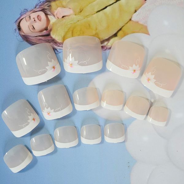 false nails white french natural nude fake toenails lily flowers press on sticker acrylic uv toe tips foot wear decor manicure, Red;gold
false nails white french natural nude fake toenails lily flowers press on sticker acrylic uv toe tips foot wear decor manicure, Red;gold