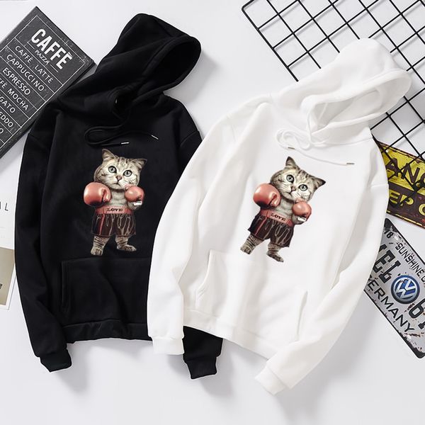 women hoodies sweatshirt streetwear boxer cat printed harajuku long sleeve autumn spring pullovers jumper couple clothes moletom, Black
women hoodies sweatshirt streetwear boxer cat printed harajuku long sleeve autumn spring pullovers jumper couple clothes moletom, Black
