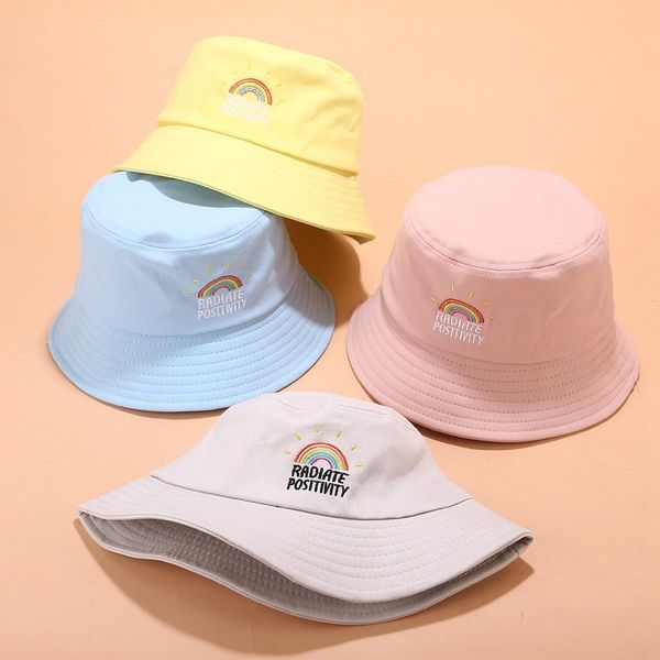 foldable embroidered bucket hat rainbow print outdoor sunscreen cap fisherman hats, Blue;gray
foldable embroidered bucket hat rainbow print outdoor sunscreen cap fisherman hats, Blue;gray