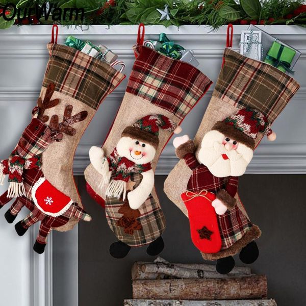 large christmas stocking santa claus sock plaid burlap gift holder christmas tree decoration new year gift candy bags
large christmas stocking santa claus sock plaid burlap gift holder christmas tree decoration new year gift candy bags
