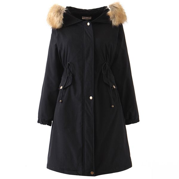 aigyptos 2019 women's parker wind long coat winter new hooded fur collar coat women's thick cotton clothing female, Black
aigyptos 2019 women's parker wind long coat winter new hooded fur collar coat women's thick cotton clothing female, Black