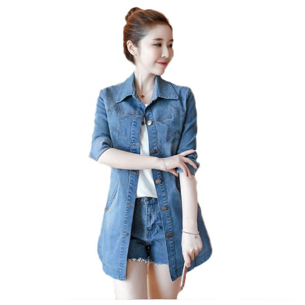 plus size denim trench coat 2019 new loose embroidery women outerwear single-breasted long sleeve medium long female coat jia78, Tan;black
plus size denim trench coat 2019 new loose embroidery women outerwear single-breasted long sleeve medium long female coat jia78, Tan;black