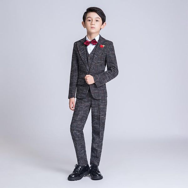 yuanlu boy suits for wedding party 3pcs blazer/pants/vest formal costume children clothes dark gray, Black
yuanlu boy suits for wedding party 3pcs blazer/pants/vest formal costume children clothes dark gray, Black