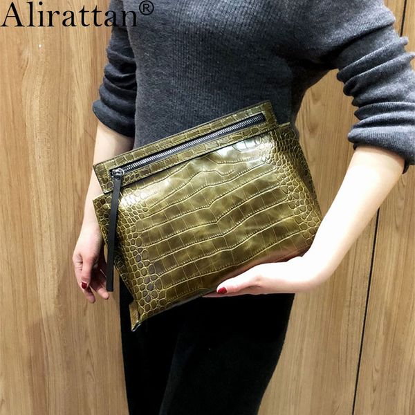 alirattan 2020 crocodile pattern genuine leather clutch women fashion envelope pouch shoulder messenger bag ins f372
alirattan 2020 crocodile pattern genuine leather clutch women fashion envelope pouch shoulder messenger bag ins f372