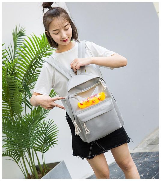 cute canvas women backpack transparent children packbags duck toy shoulder bag teenager girl schoolbag backpack rucksack 2019
cute canvas women backpack transparent children packbags duck toy shoulder bag teenager girl schoolbag backpack rucksack 2019