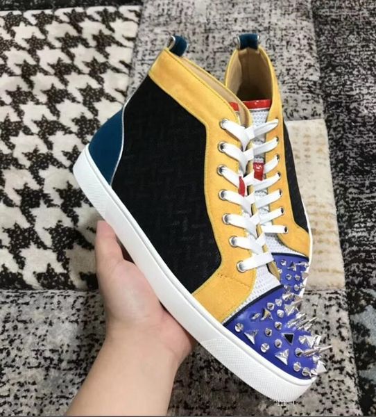 2019 men women junior spikes orlato high cut red bottom sneakers shoes red sole trainers, brand casual party wedding with box, Black
2019 men women junior spikes orlato high cut red bottom sneakers shoes red sole trainers, brand casual party wedding with box, Black