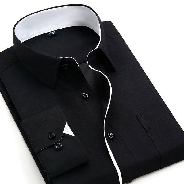 men shirt long sleeve twill solid formal business shirt brand man dress shirts, White;black
men shirt long sleeve twill solid formal business shirt brand man dress shirts, White;black