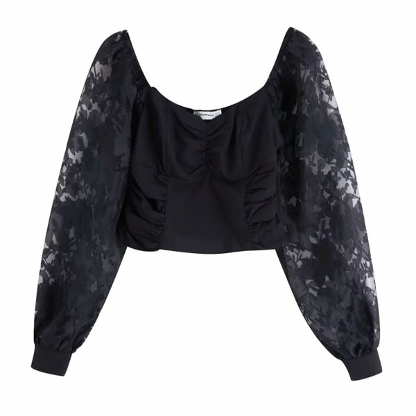 flower organza long sleeve splicing women shirt crop 2019 autumn leisure lady short blouse s6553, White
flower organza long sleeve splicing women shirt crop 2019 autumn leisure lady short blouse s6553, White