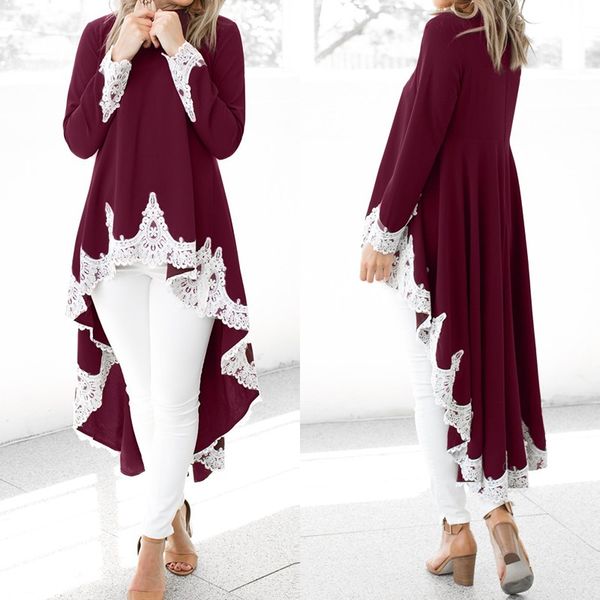bohemian lace stiching women's asymmetrical blouse zanzea spring long sleeve shirts female pleated vestidos plus size tunic, White
bohemian lace stiching women's asymmetrical blouse zanzea spring long sleeve shirts female pleated vestidos plus size tunic, White