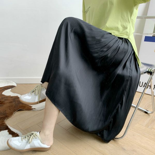 черная атласная юбка высокой талией плиссированные тонкий maxi skirt, Black
черная атласная юбка высокой талией плиссированные тонкий maxi skirt, Black