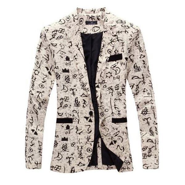 2016 men printed blazers fashion brand characters slim fit long sleeve blazer spring autumn casual characters blazers, White;black
2016 men printed blazers fashion brand characters slim fit long sleeve blazer spring autumn casual characters blazers, White;black