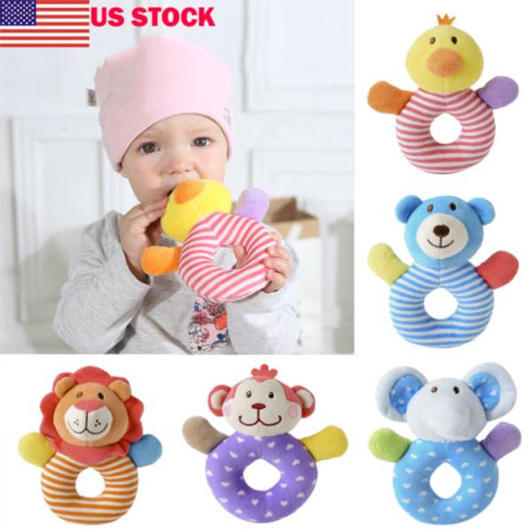 animal safety lovely baby bell cartoon shape cute lovely toy on hand ringing soft toy baby birthday gifts 0-6 months