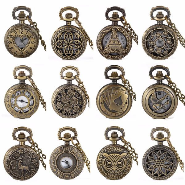 15 styles retro pocket watch waterproof vintage antique bronze womens mens pocket chain necklace quartz watch, Slivery;golden
15 styles retro pocket watch waterproof vintage antique bronze womens mens pocket chain necklace quartz watch, Slivery;golden