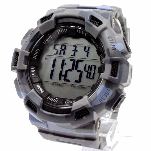 dark gray watchcase alarm backlight water resist camouflage digital watch, Slivery;brown 
dark gray watchcase alarm backlight water resist camouflage digital watch, Slivery;brown