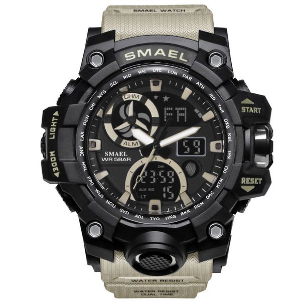 fitness watch smael men sport watch dual display analog digital led electronic wrist watches reloj deportivo, Slivery;brown
fitness watch smael men sport watch dual display analog digital led electronic wrist watches reloj deportivo, Slivery;brown