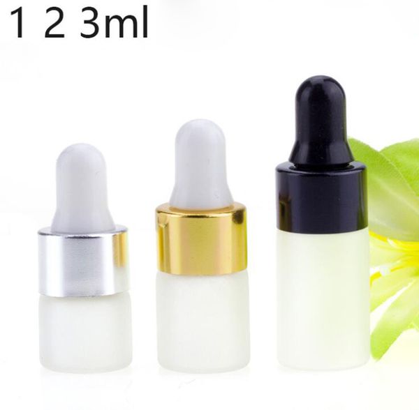 frosted glass 1ml 2ml 3ml essential oil liquid dropper bottles mini glass perfume vials with gold silver black lids
frosted glass 1ml 2ml 3ml essential oil liquid dropper bottles mini glass perfume vials with gold silver black lids