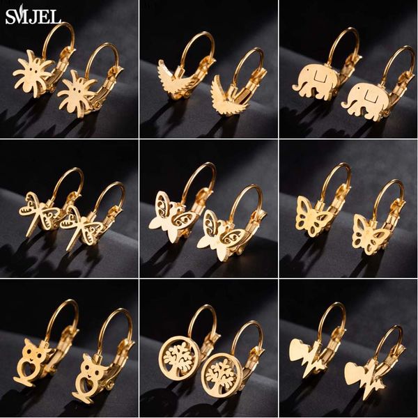 smjel stainless steel cute animal elephant earrings for women girls minimalist bird butterfly owl spider earings hoop jewelry a, Golden;silver
smjel stainless steel cute animal elephant earrings for women girls minimalist bird butterfly owl spider earings hoop jewelry a, Golden;silver