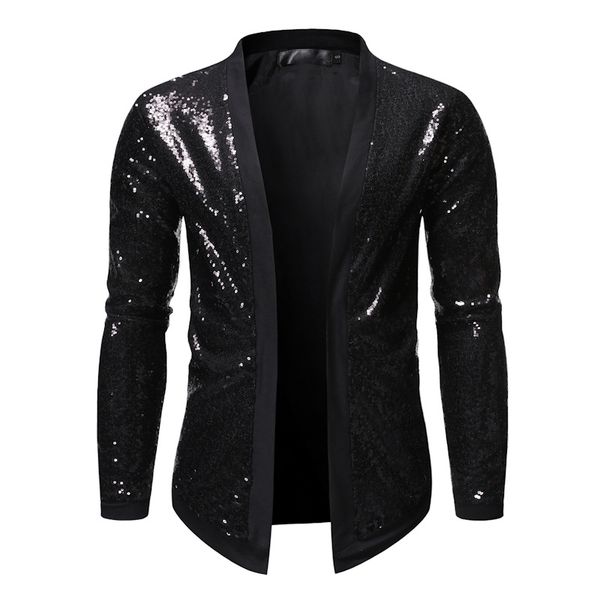 shiny black sequins suit blazer men dj nightclub mens blazer jacket casual slim fit cardigan party stage singers costume homme, White;black
shiny black sequins suit blazer men dj nightclub mens blazer jacket casual slim fit cardigan party stage singers costume homme, White;black