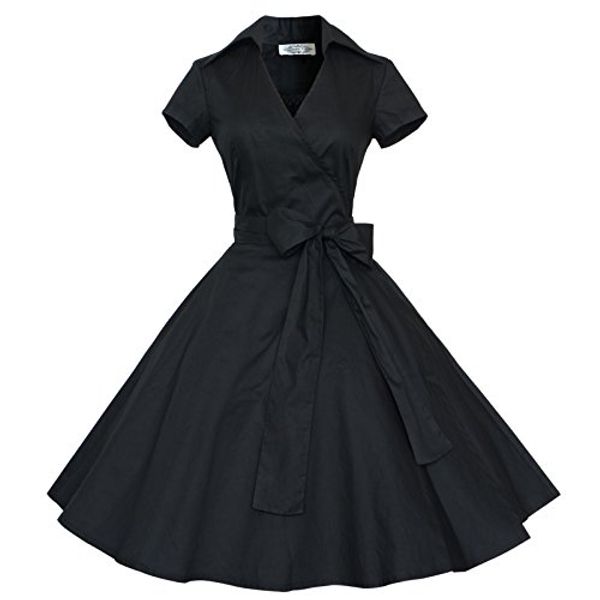 maggie tang 50s 60s vintage short sleeves swing rockabilly full circle party dress, Black;gray
maggie tang 50s 60s vintage short sleeves swing rockabilly full circle party dress, Black;gray