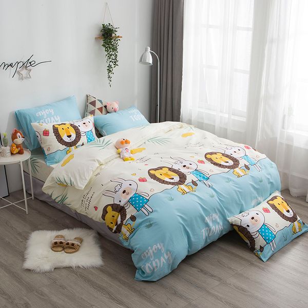 dreamort 100%cotton lions and rabbits cartoon style 3or4pcs twin king size bedding set bed sheet+duvet cover+pillowcase
dreamort 100%cotton lions and rabbits cartoon style 3or4pcs twin king size bedding set bed sheet+duvet cover+pillowcase