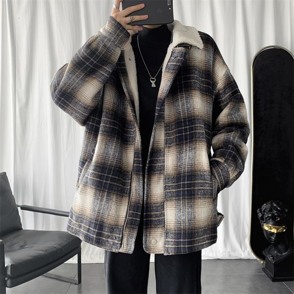 winter thickening lamb hair jacket men's warm parka men fashion casual retro plaid coat man loose cotton jacket male clothes, Black
winter thickening lamb hair jacket men's warm parka men fashion casual retro plaid coat man loose cotton jacket male clothes, Black
