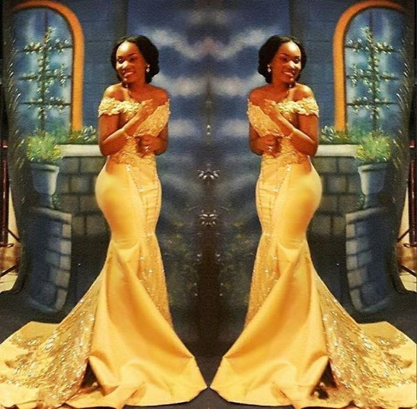 Elegant Yellow African Black Girls Mermaid Prom Dresses Long 2019 Formal Off Shoulder Luxury Sequined Crystal Satin Trumpet Evening Gowns
Elegant Yellow African Black Girls Mermaid Prom Dresses Long 2019 Formal Off Shoulder Luxury Sequined Crystal Satin Trumpet Evening Gowns