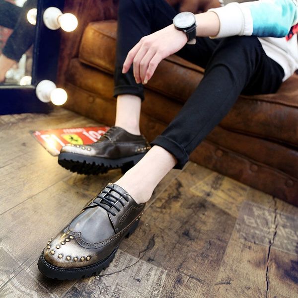 new korean version of leather shoes men's british small leather shoes pointed hair stylist nightclubs personality thick bottom young me, Black
new korean version of leather shoes men's british small leather shoes pointed hair stylist nightclubs personality thick bottom young me, Black