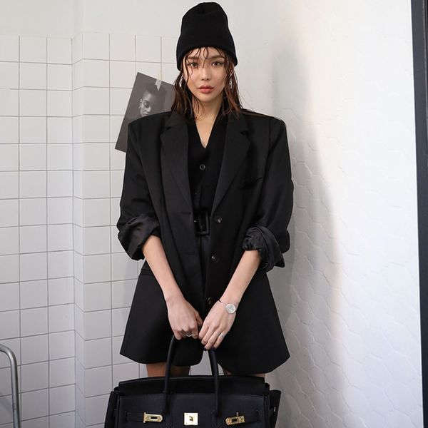 lanmrem korean fashion black suit famale 2020 spring new loose coat loose casual temperament all-match blazers for women yj106, White;black
lanmrem korean fashion black suit famale 2020 spring new loose coat loose casual temperament all-match blazers for women yj106, White;black