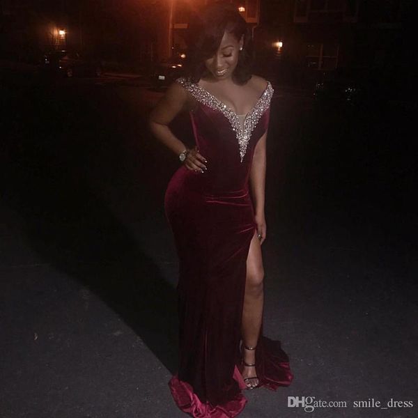 Plu ize burgundy prom dre e parkly plunging v neck bead ide plit velvet evening dre e black girl prom party gown p083
Plu ize burgundy prom dre e parkly plunging v neck bead ide plit velvet evening dre e black girl prom party gown p083