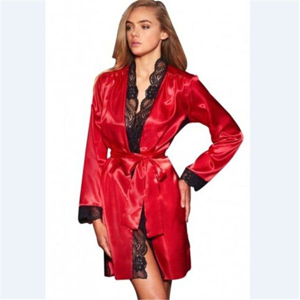 large size satin night robe lace bathrobe perfect wedding bride bridesmaid robes dressing gown for women, Black;red
large size satin night robe lace bathrobe perfect wedding bride bridesmaid robes dressing gown for women, Black;red