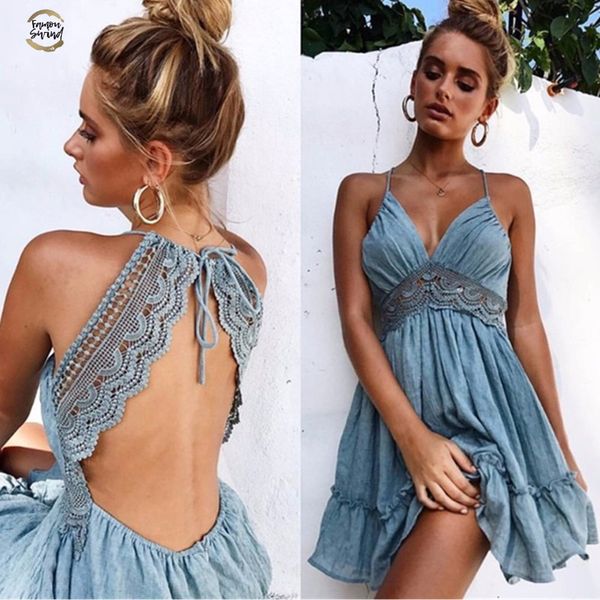 summer dress crochet lace backless v neck women strap sleeveless hollow out short casual beach party dresses vestidos, Black;gray
summer dress crochet lace backless v neck women strap sleeveless hollow out short casual beach party dresses vestidos, Black;gray