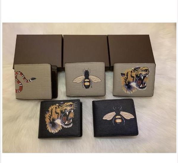 luxury men's animal short wallet leather wallet women's long designer card with logo box wallet, Red;black 
luxury men's animal short wallet leather wallet women's long designer card with logo box wallet, Red;black