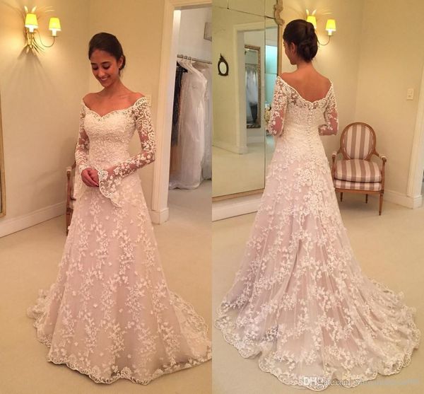 new arrival a line wedding dresses off shoulder lace applique court train long sleeves wedding dress bridal gowns vestido de novia, White
new arrival a line wedding dresses off shoulder lace applique court train long sleeves wedding dress bridal gowns vestido de novia, White