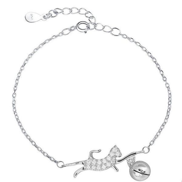 lulu-pig new cute micro inlaid cat ball bell 925 pure silver bracelet hand string women 7m-1, White
lulu-pig new cute micro inlaid cat ball bell 925 pure silver bracelet hand string women 7m-1, White