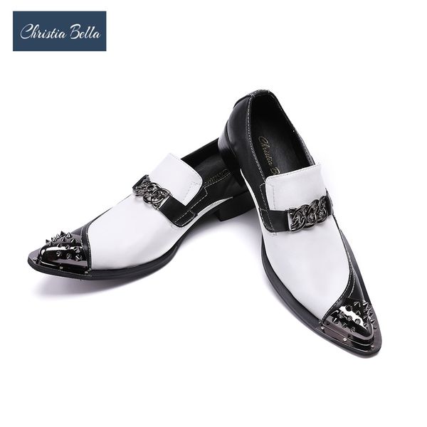 christia bella men's flats fashion brand designer dress shoes black and white chain casual shoes for men wedding and party
christia bella men's flats fashion brand designer dress shoes black and white chain casual shoes for men wedding and party