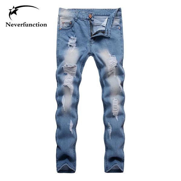 ripped men slim motorcycle straight biker jeans high street pomo printed knee holes distressed hip hop men denim trousers, Blue
ripped men slim motorcycle straight biker jeans high street pomo printed knee holes distressed hip hop men denim trousers, Blue