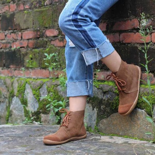 nubuck leather ankle booties handmade low-heel mori girl shoes martin boots khaki, Black
nubuck leather ankle booties handmade low-heel mori girl shoes martin boots khaki, Black