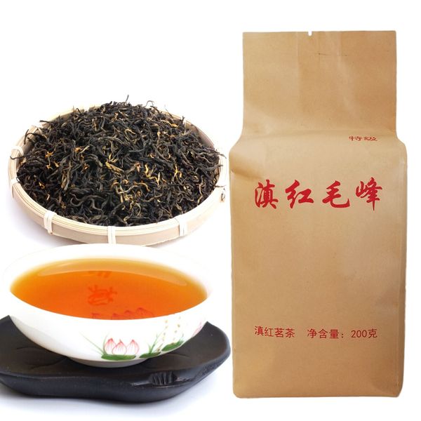 

200g dian hong maofeng чай большой congou dianhong черный чай премиум красный чай китайский мао фэн dian hong известный yunnan зеленый проду