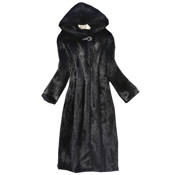 2018 autumn winter new women's fur coat imitation mink coat long windbreaker cap europe and the united states large size warm, Black
2018 autumn winter new women's fur coat imitation mink coat long windbreaker cap europe and the united states large size warm, Black