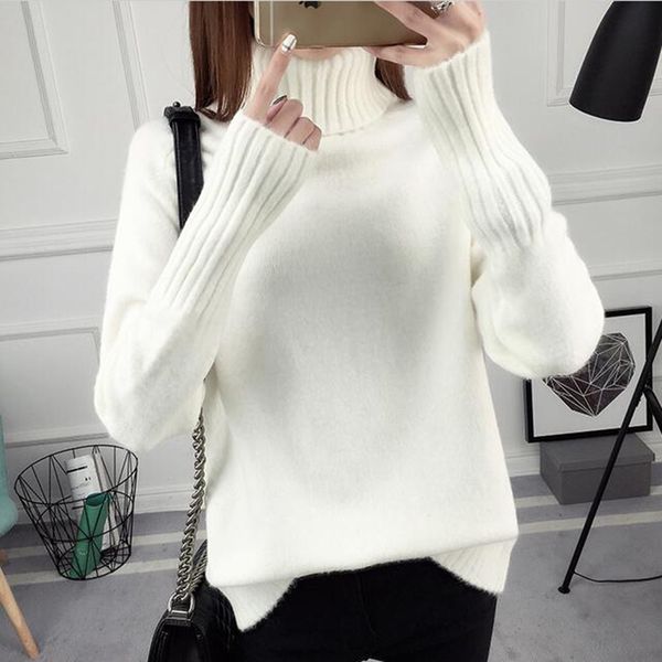 new turtleneck sweater women autumn winter sweater solid kintted thick long sleeve pullovers women jumper pull, White;black
new turtleneck sweater women autumn winter sweater solid kintted thick long sleeve pullovers women jumper pull, White;black