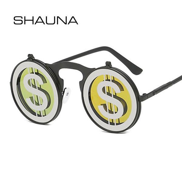 shauna retro steampunk sunglasses women clamshell flip dollar sun glasses springs legs party glasses men, White;black
shauna retro steampunk sunglasses women clamshell flip dollar sun glasses springs legs party glasses men, White;black
