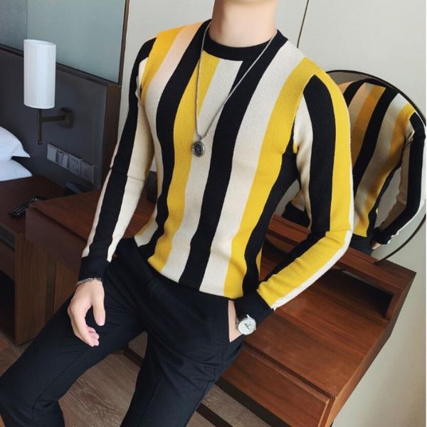 2020 casual men's sweater o-neck striped slim fit knittwear autumn mens sweaters pullovers pullover men pull homme size s-3xl, White;black
2020 casual men's sweater o-neck striped slim fit knittwear autumn mens sweaters pullovers pullover men pull homme size s-3xl, White;black