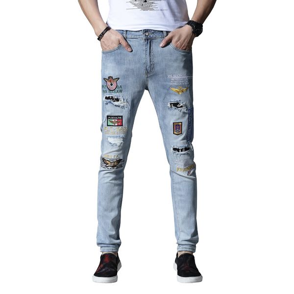 2020 summer jeans designer sky blue new designer pantsblue light casual jeans skinny hip hop motorcycle wear retro old mens mens pants jeans
2020 summer jeans designer sky blue new designer pantsblue light casual jeans skinny hip hop motorcycle wear retro old mens mens pants jeans