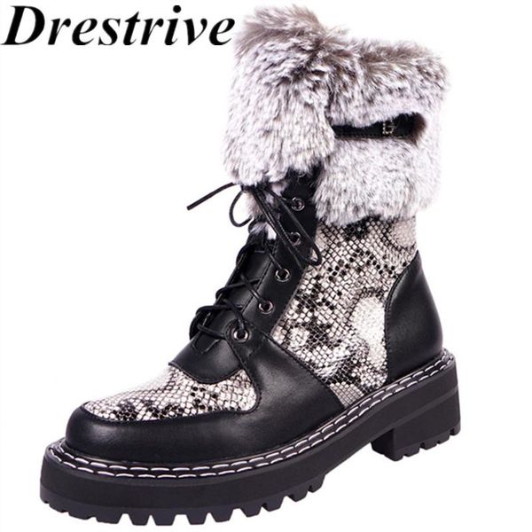 drestrive women ankle boots cow leather lace up zipper platform patchwork non-slip snow female winter shoes snakeprint fur, Black
drestrive women ankle boots cow leather lace up zipper platform patchwork non-slip snow female winter shoes snakeprint fur, Black
