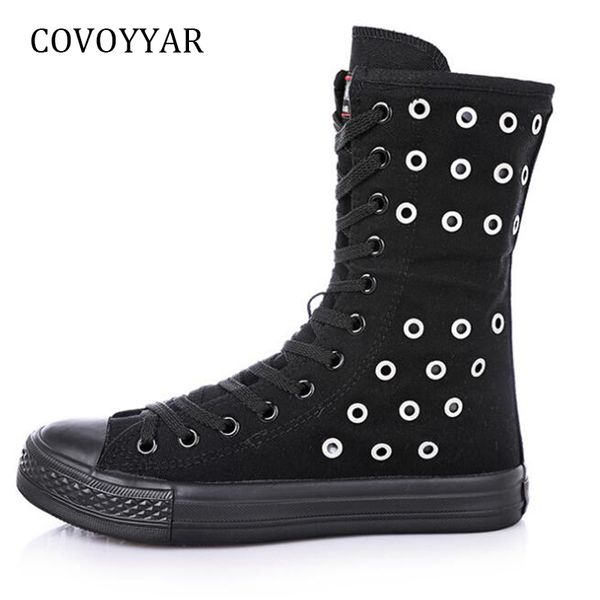 covoyyar 2019 high canvas shoes women mid-calf boots breathable platform side zip casual shoes lace up big sizes wbs915, Black
covoyyar 2019 high canvas shoes women mid-calf boots breathable platform side zip casual shoes lace up big sizes wbs915, Black